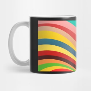 Colorful curves, rainbow print, oval shape print Mug